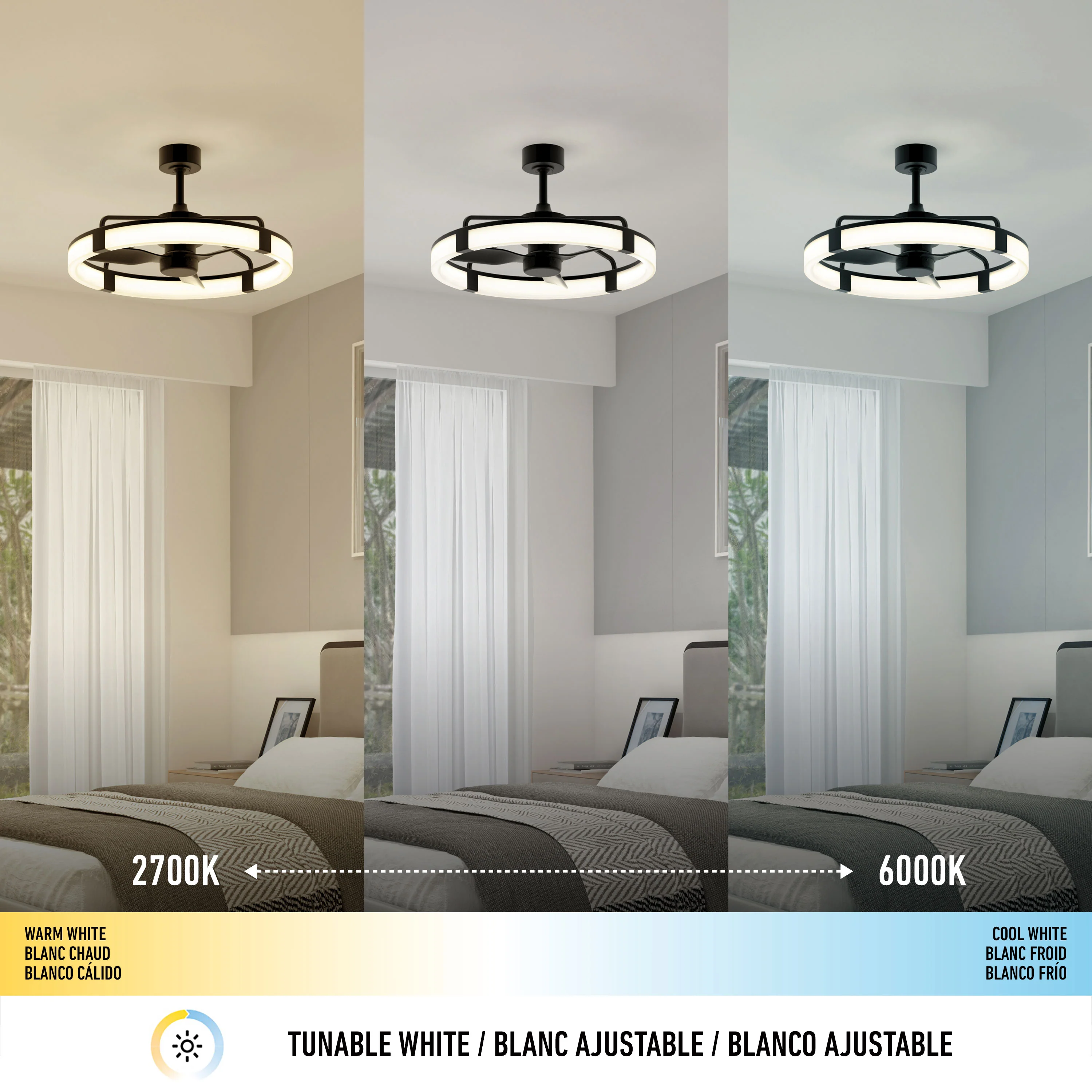 Sunnyvale 28 in. (71 cm) LED modern fandelier ceiling fan with light - includes remote - Image 8