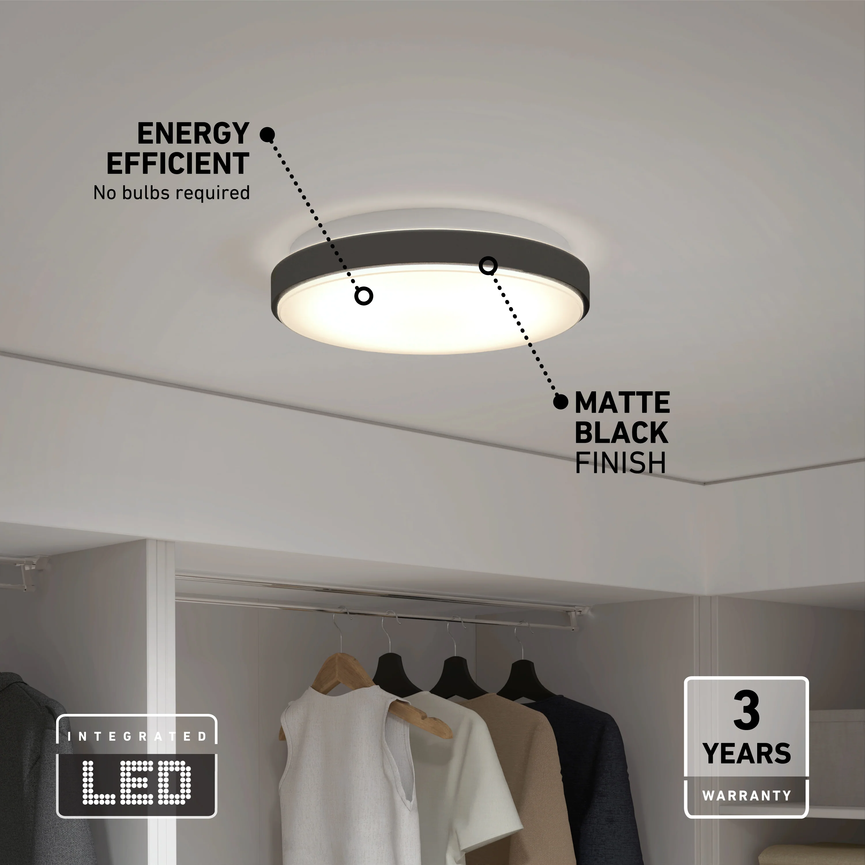 Sunraker 10 in. (26 cm) Modern LED Flush Mount Ceiling Light - Image 6