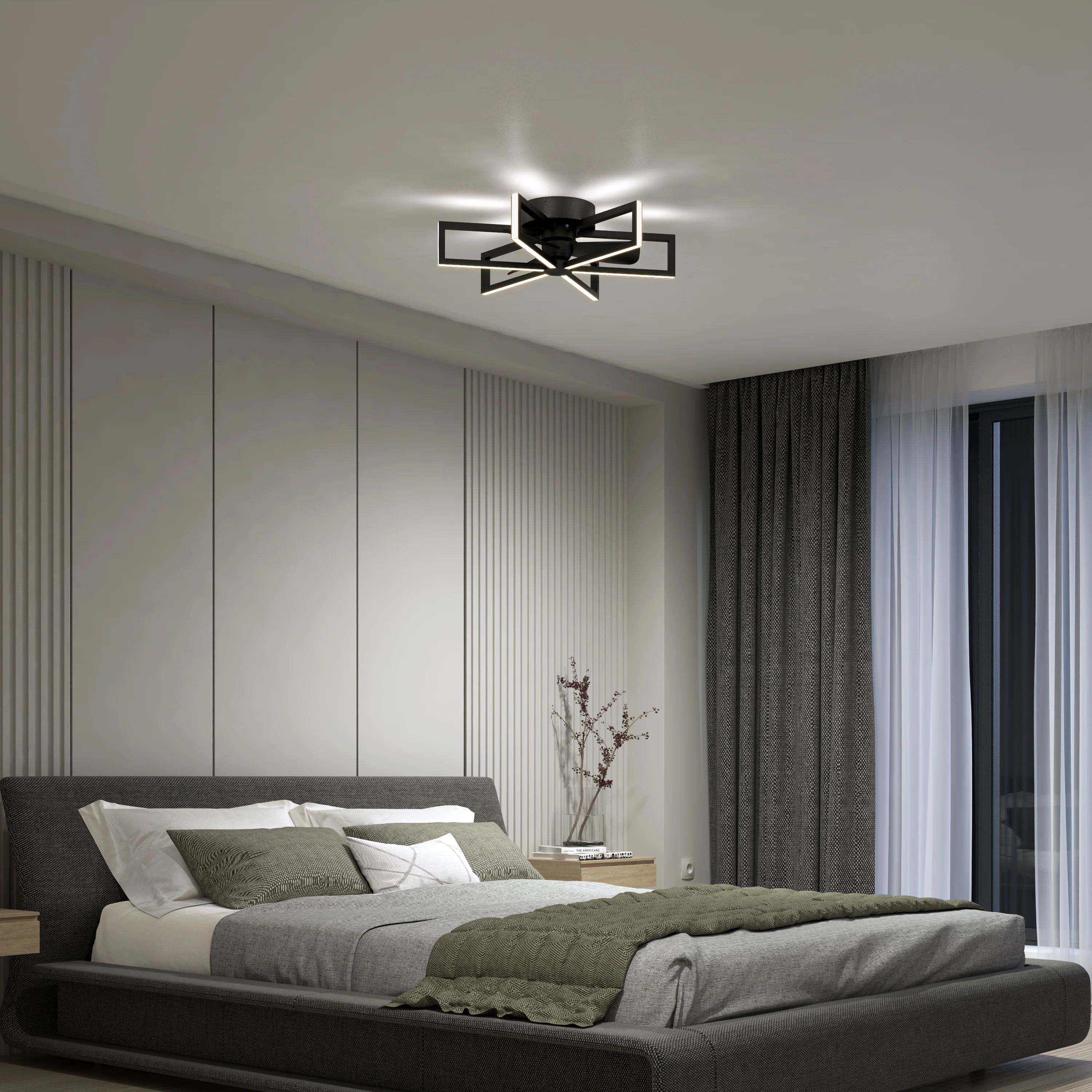 Swirl 26 in. (67 cm) LED modern fandelier ceiling fan with light - includes remote - Image 2