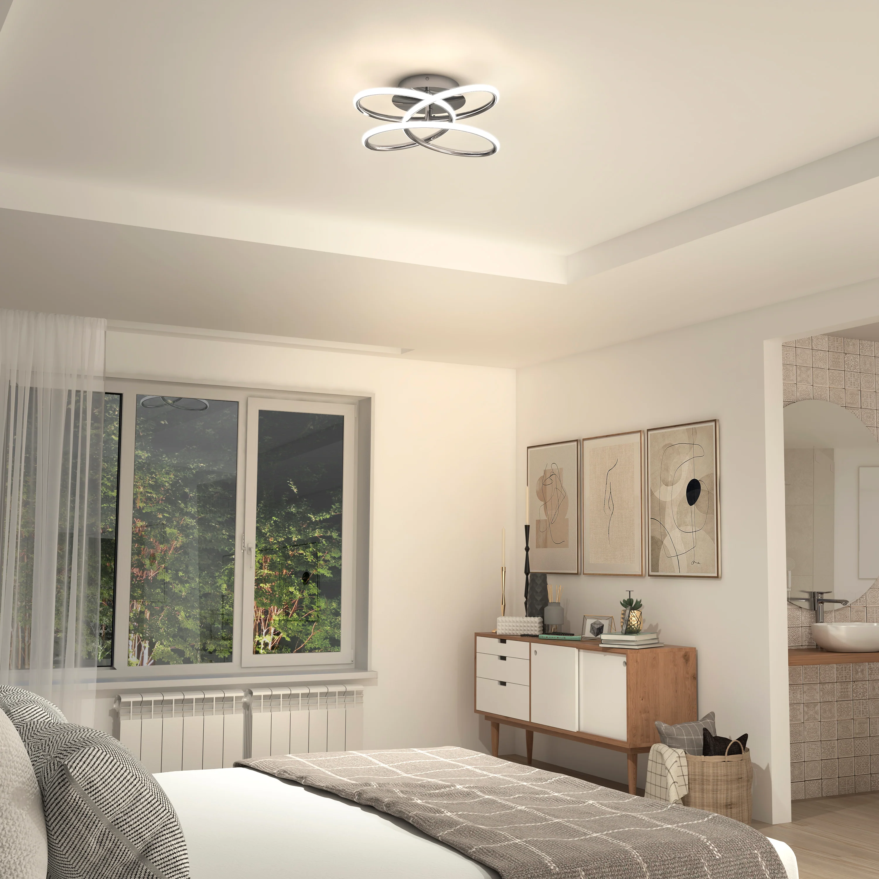 Swirl Butterfly 17 in. (42 cm) Modern LED Flush Mount Ceiling Light - Image 2