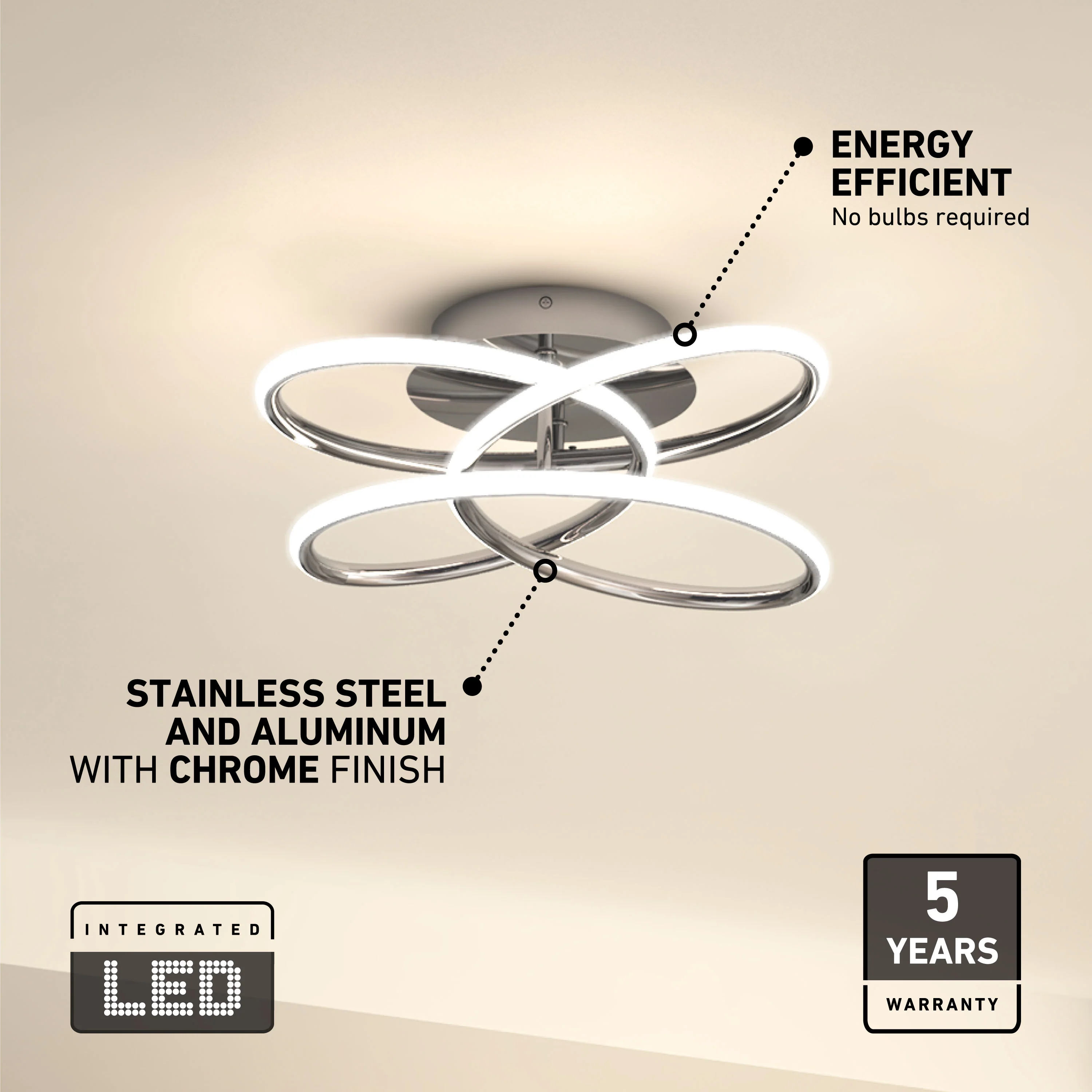 Swirl Butterfly 17 in. (42 cm) Modern LED Flush Mount Ceiling Light - Image 7