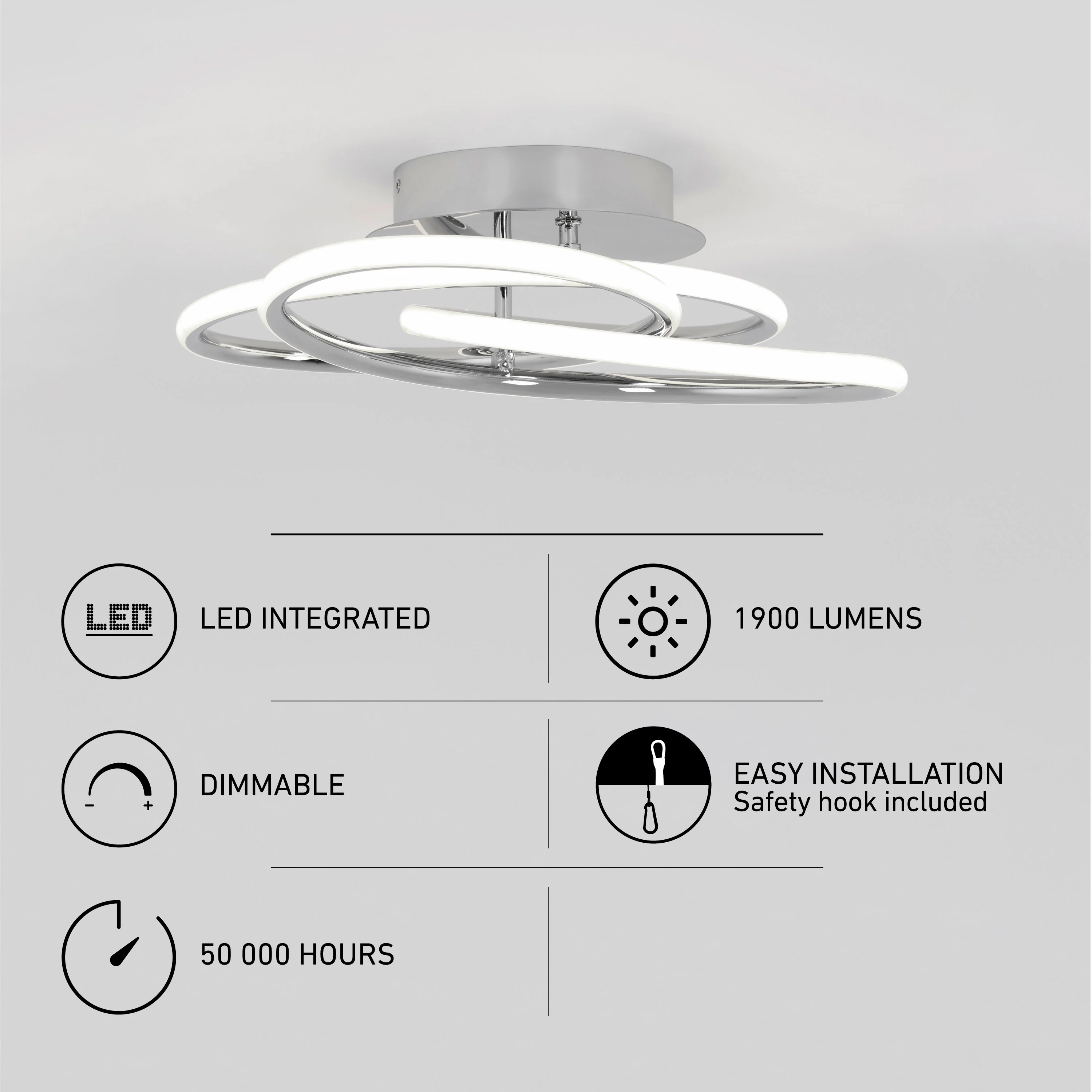 Swirl Butterfly 17 in. (42 cm) Modern LED Flush Mount Ceiling Light - Image 8