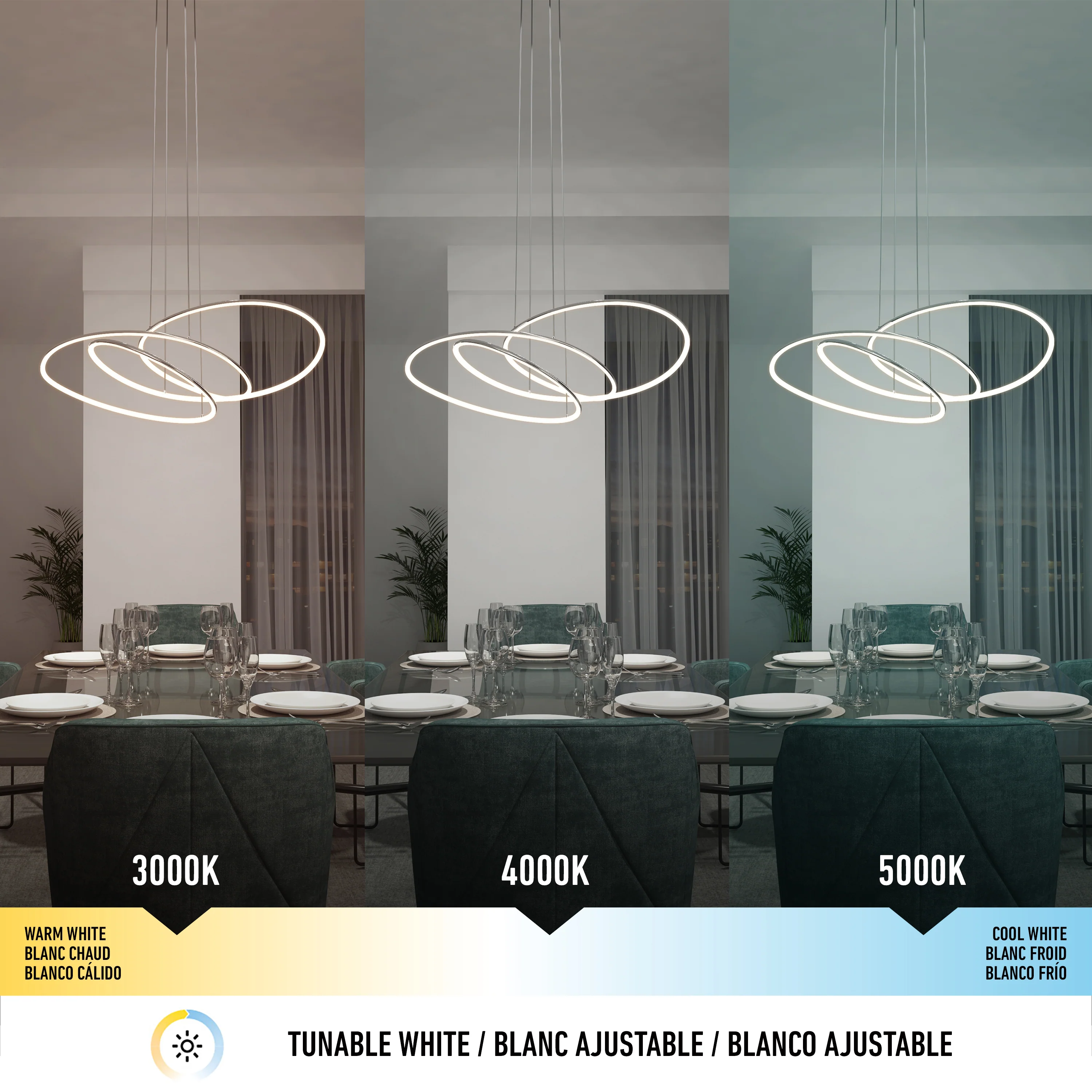Swirl Butterfly LED contemporary pendant light 3 CCT - Image 7