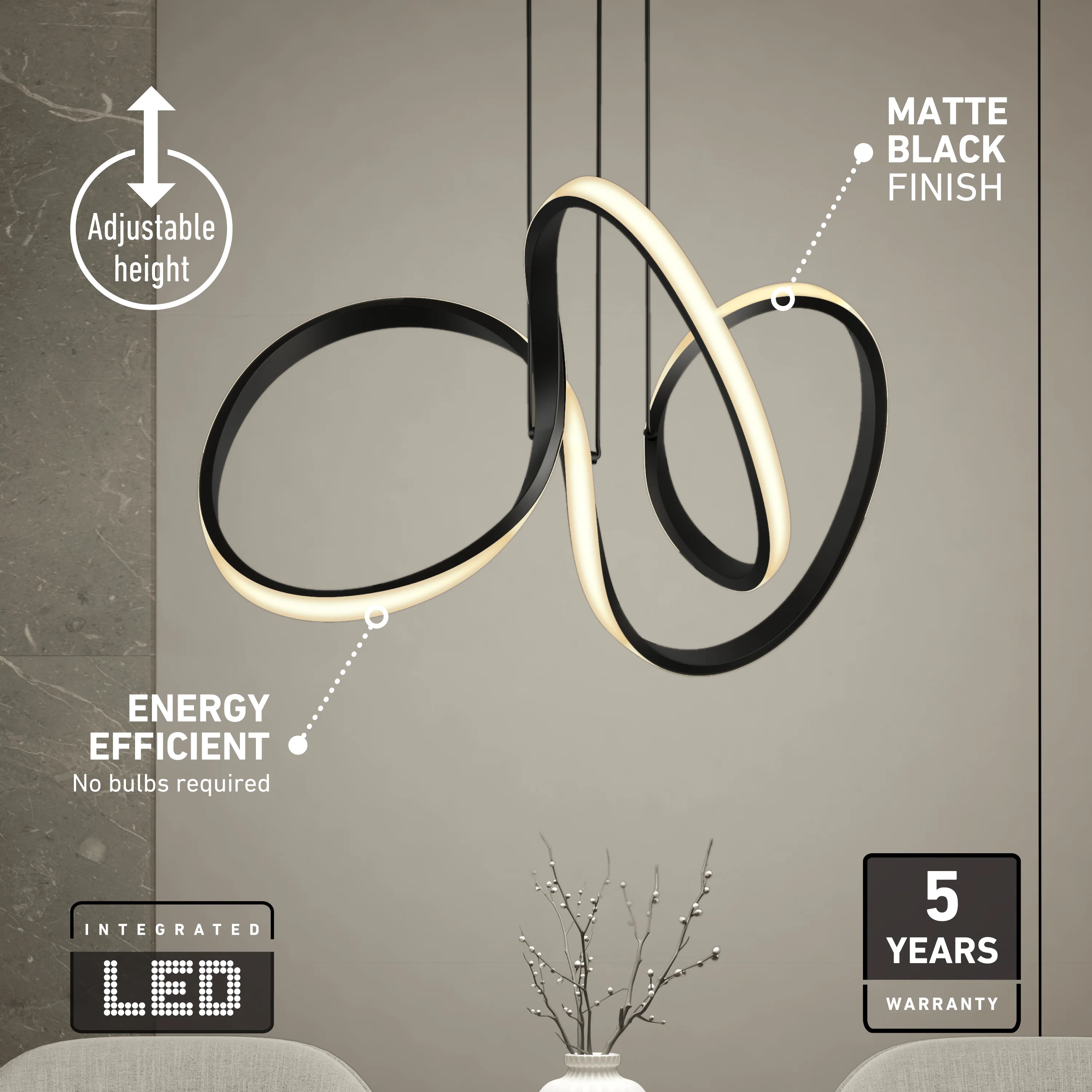 Swirl LED pendant light - Image 7