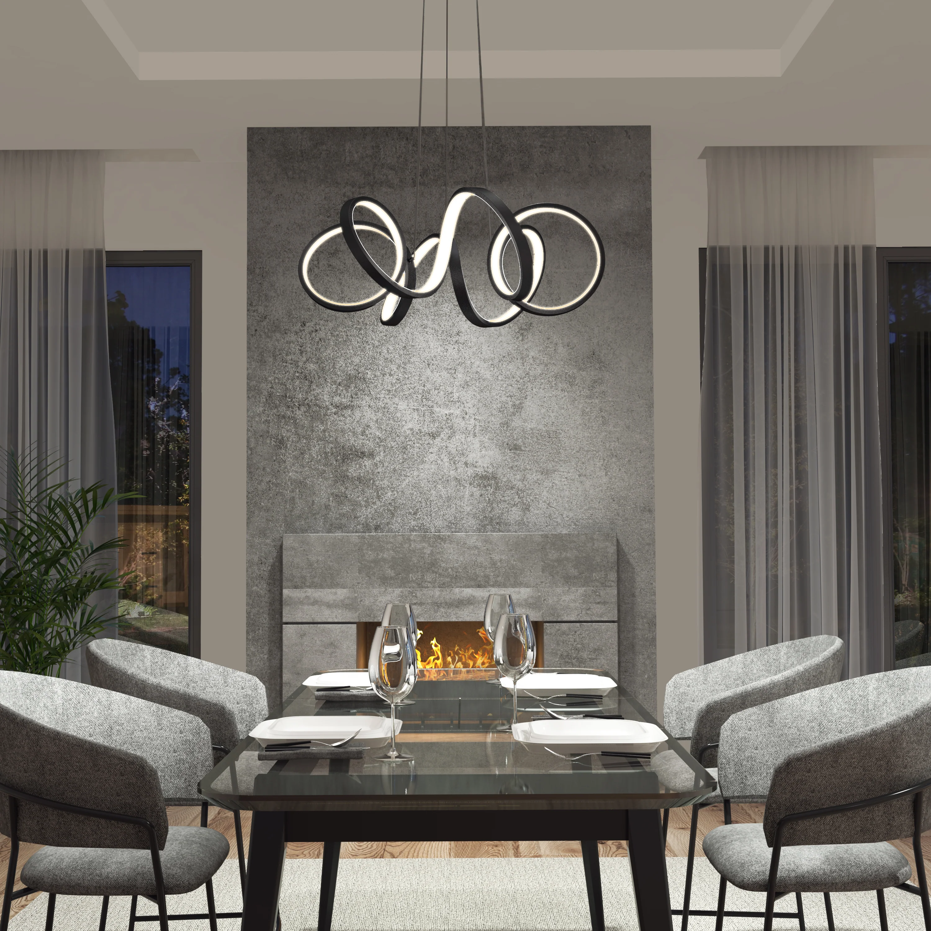 Swirl Ribbon LED pendant light - Image 2