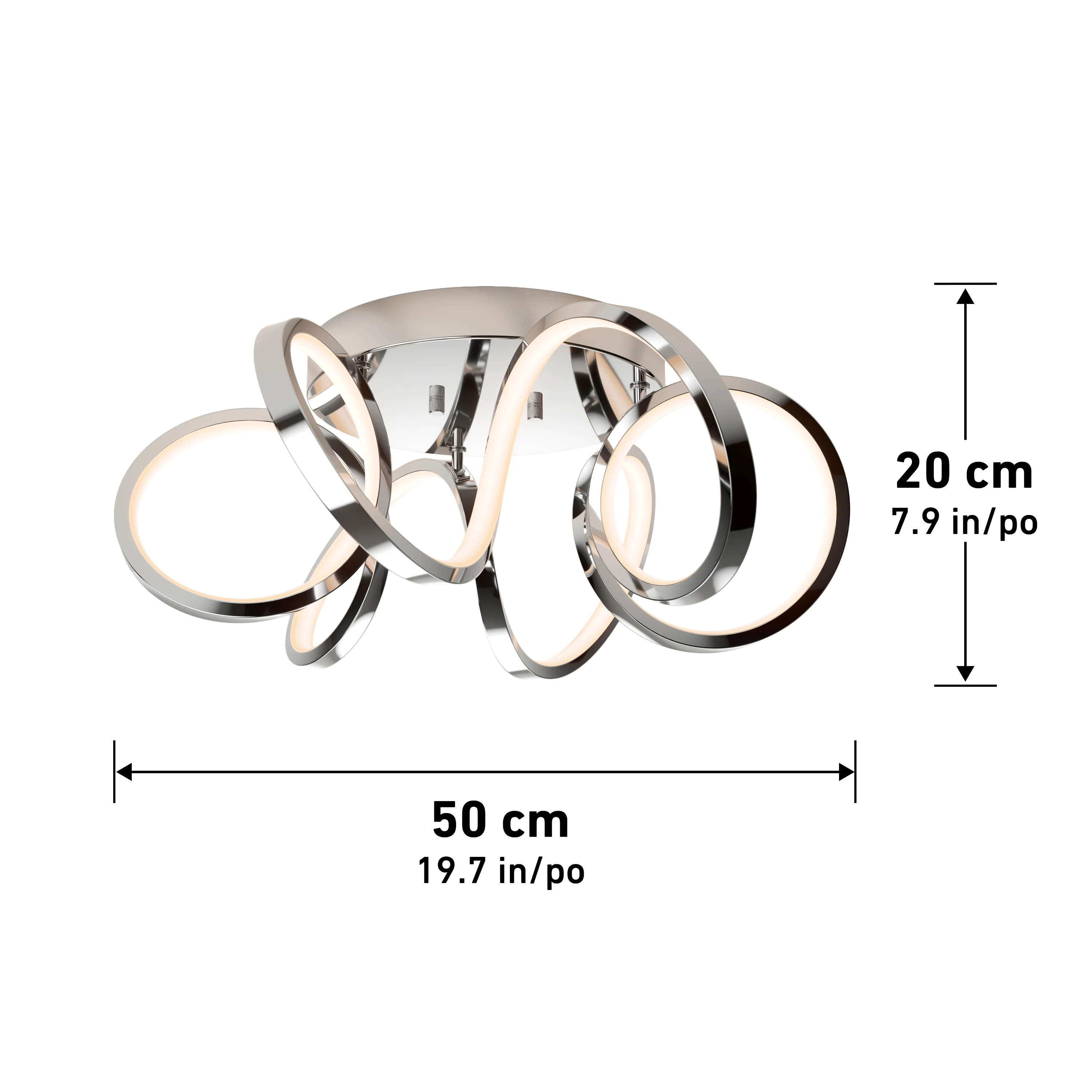 Swirl Ribbon 20 in. (50 cm) Modern LED Flush Mount Ceiling Light - Image 16