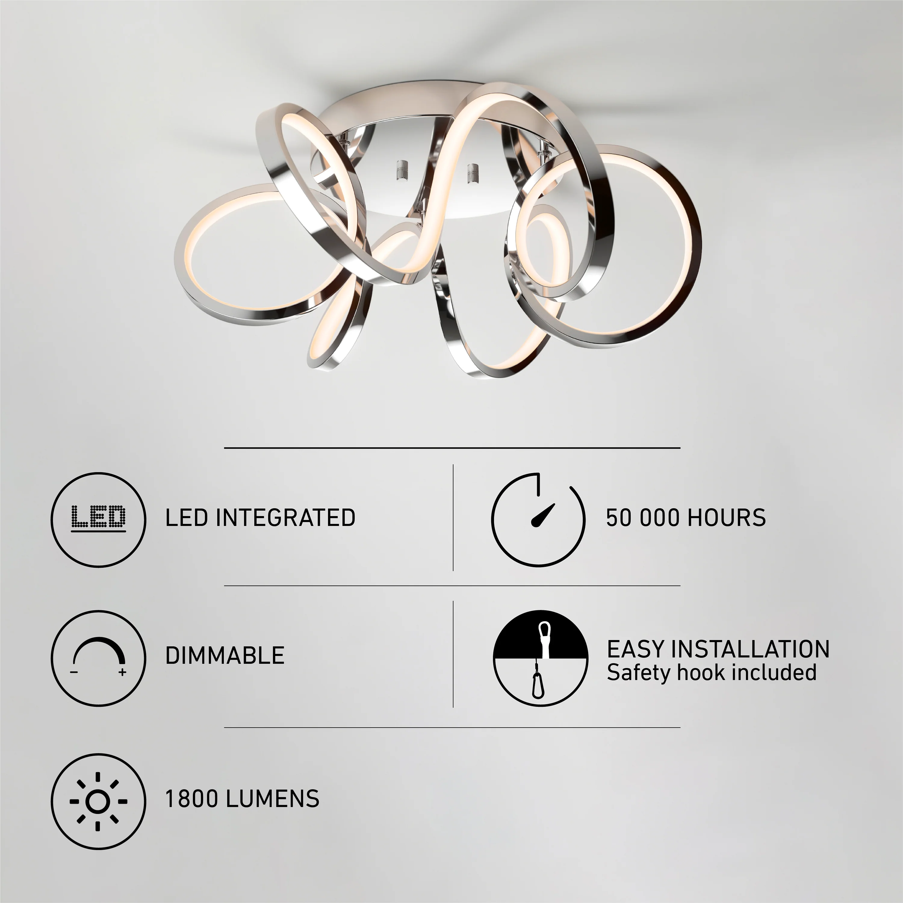 Swirl Ribbon 20 in. (50 cm) Modern LED Flush Mount Ceiling Light - Image 18