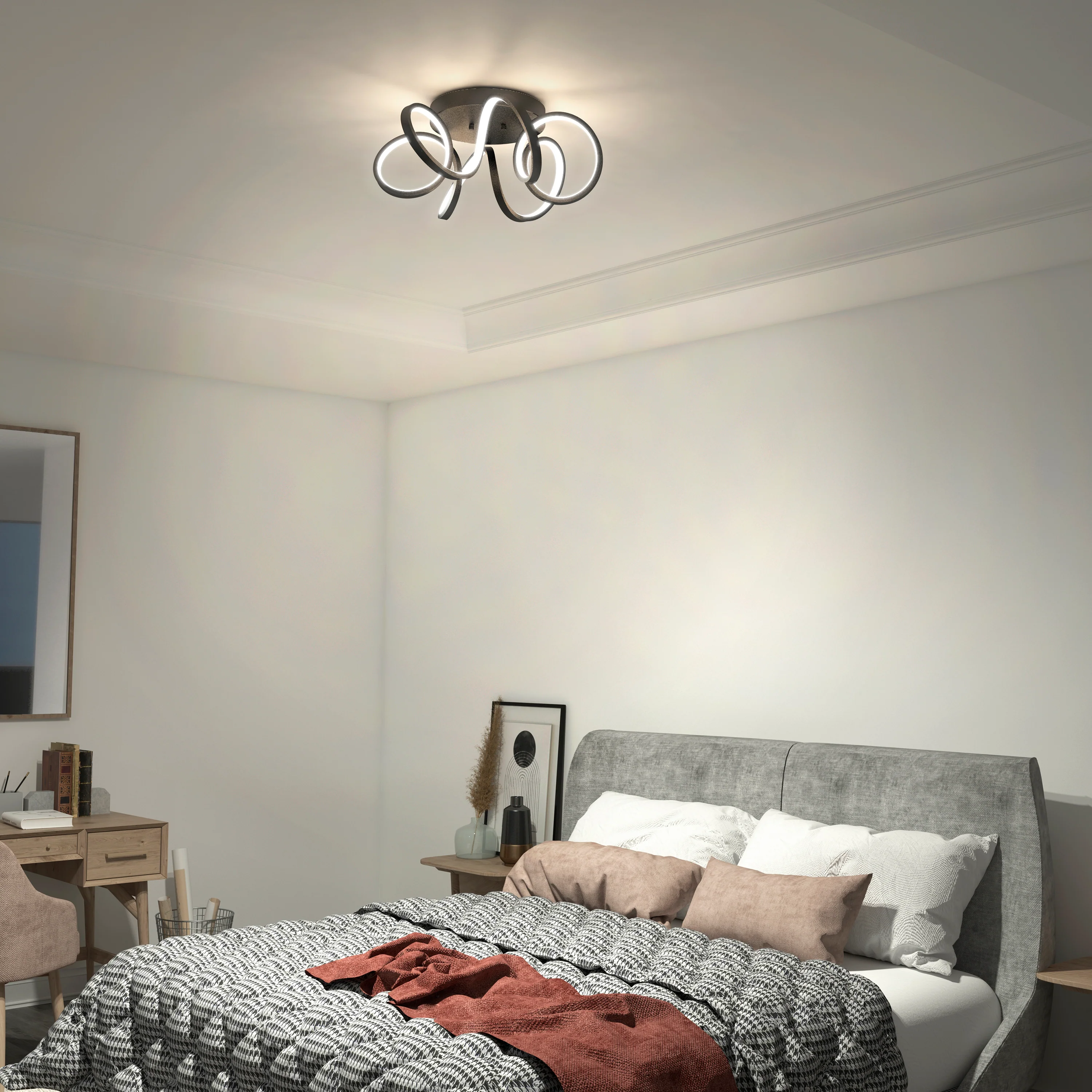 Swirl Ribbon 20 in. (50 cm) Modern LED Flush Mount Ceiling Light - Image 2