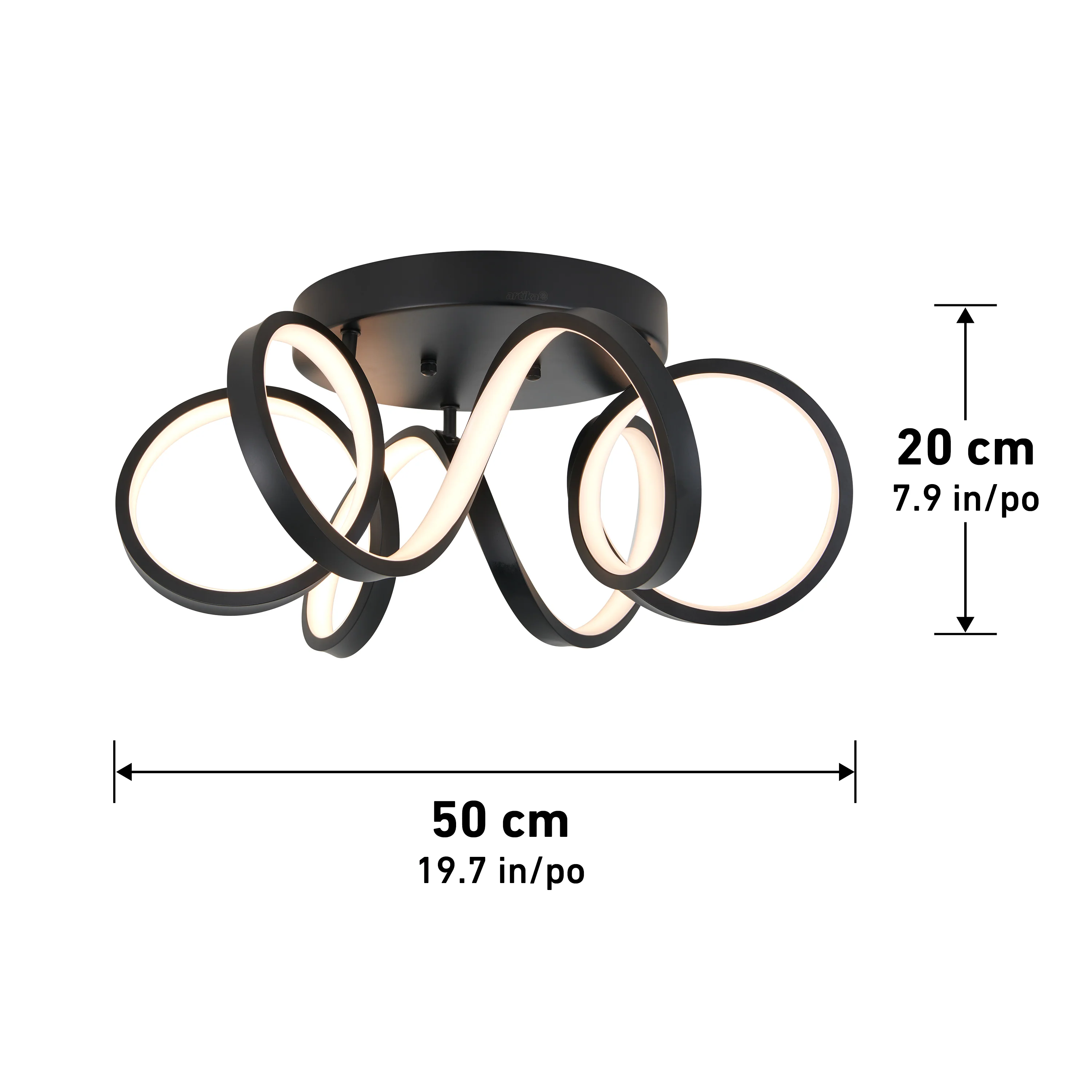 Swirl Ribbon 20 in. (50 cm) Modern LED Flush Mount Ceiling Light - Image 8
