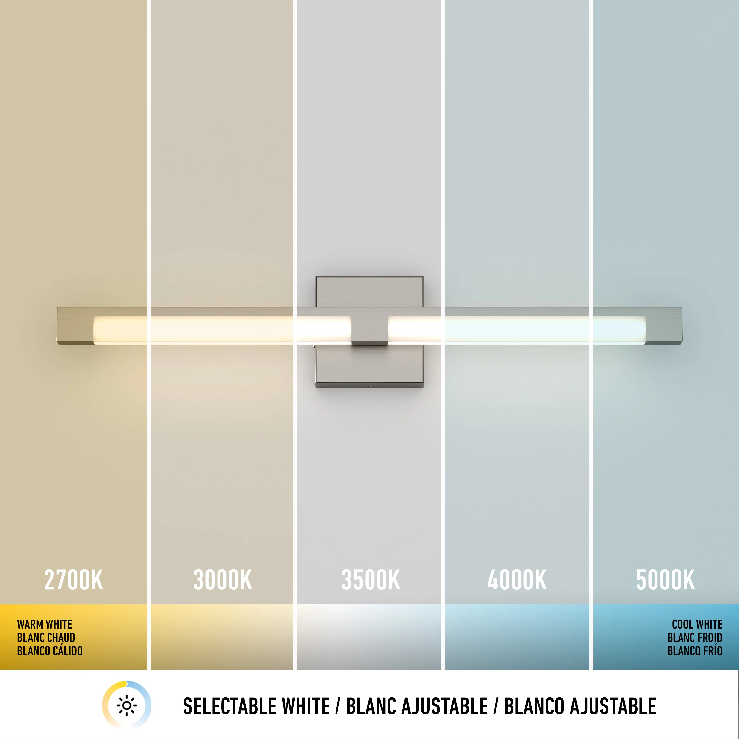 Tivoli 27-in (69 cm) Integrated LED 5-CCT Vanity Light Bar for Bathroom - Image 34