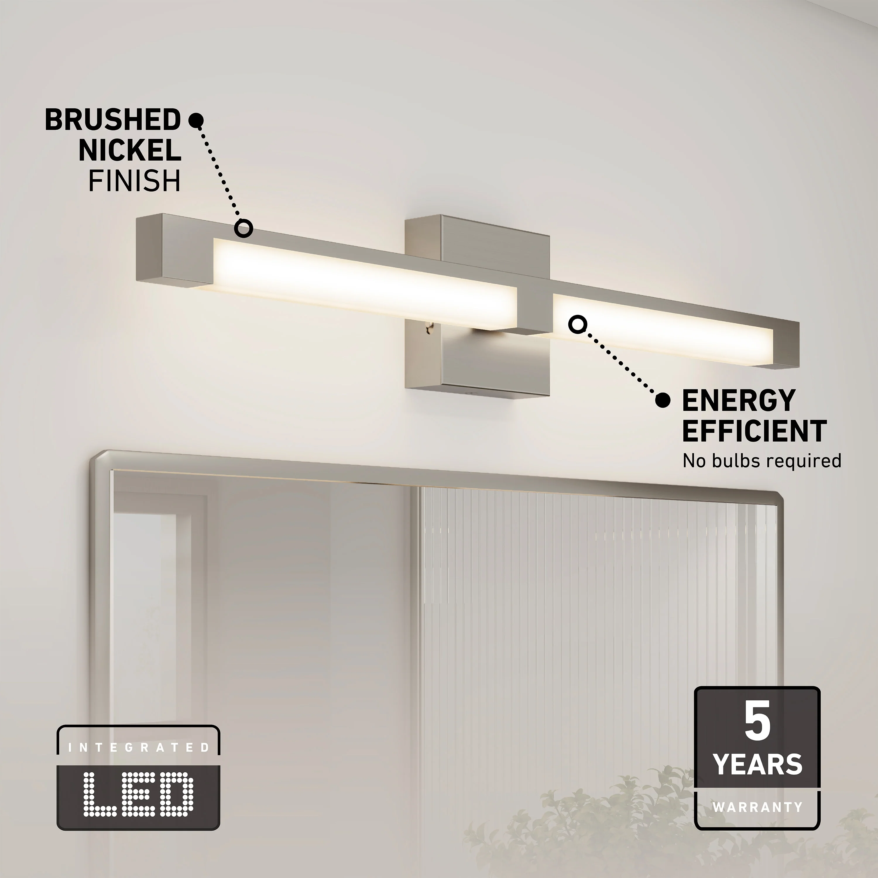 Tivoli 27-in (69 cm) Integrated LED 5-CCT Vanity Light Bar for Bathroom - Image 37