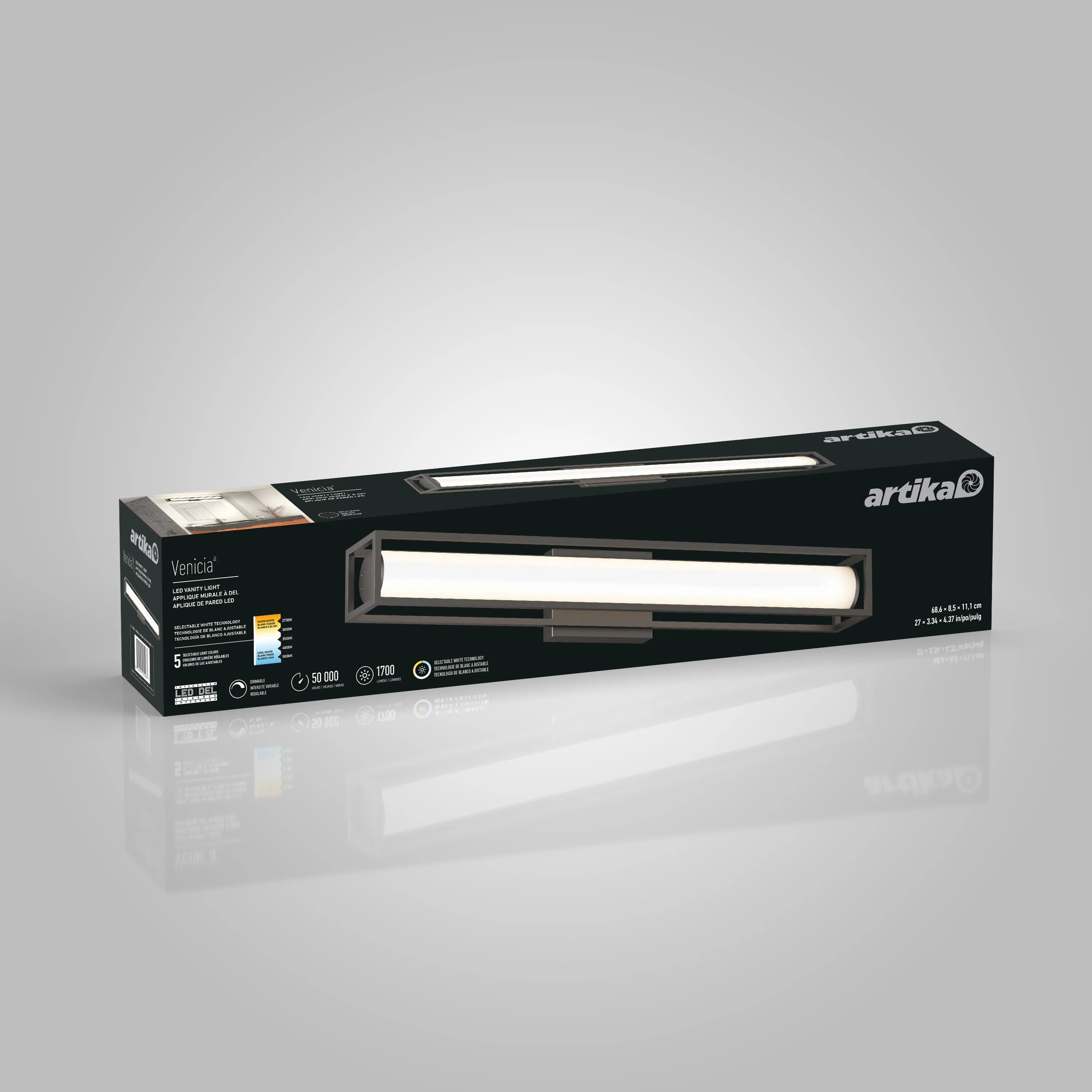 Venicia 27-in (69 cm) Integrated LED Vanity Light Bar for Bathroom - Image 14