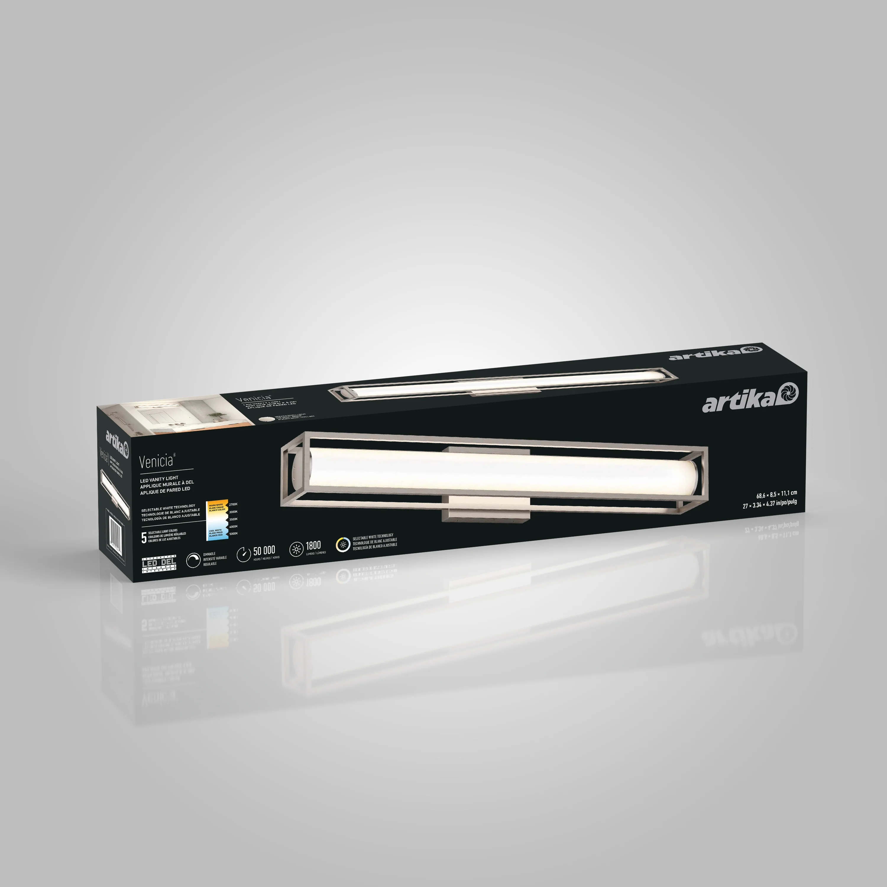 Venicia 27-in (69 cm) Integrated LED Vanity Light Bar for Bathroom - Image 29