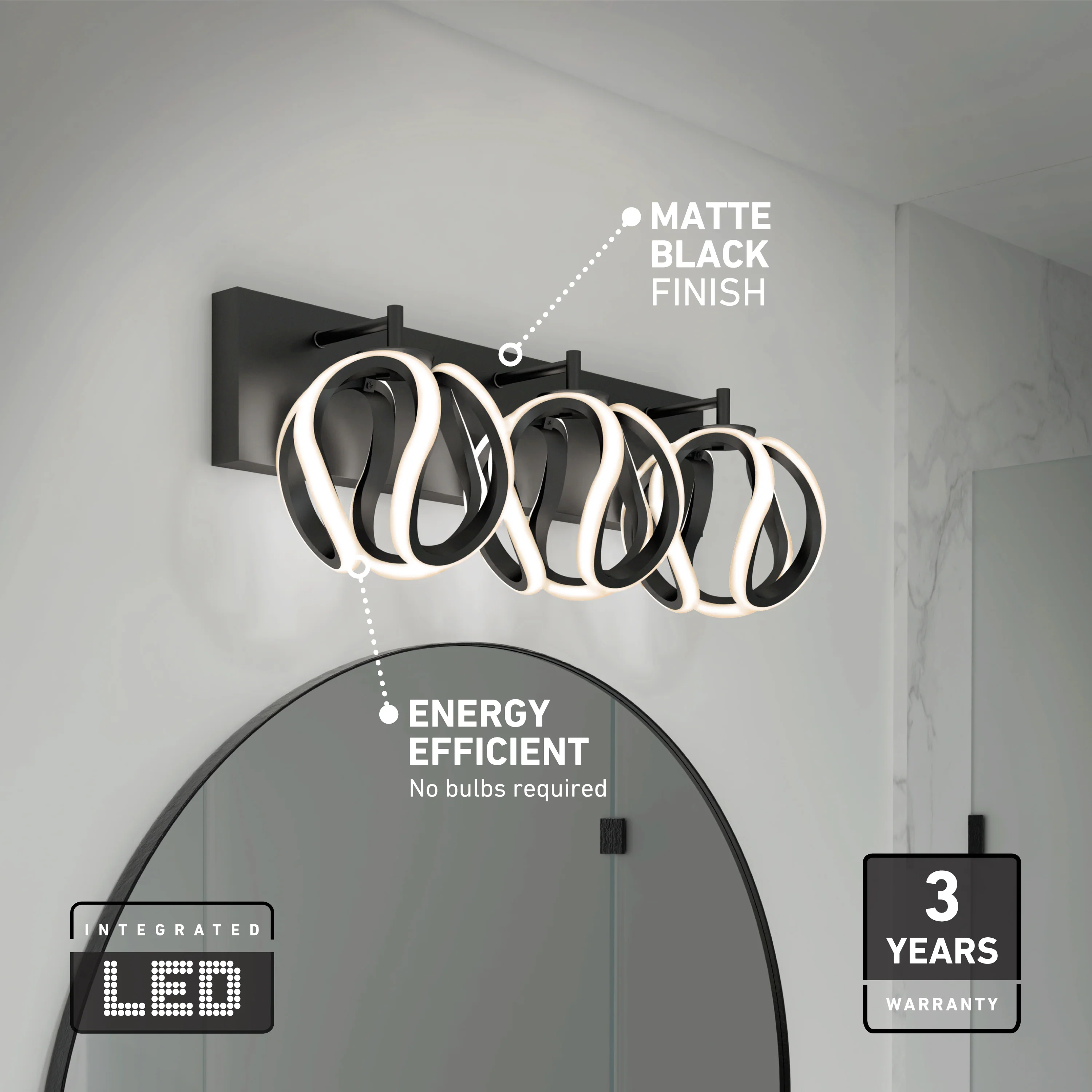 Vivaldi 22-in (55 cm) Integrated LED 3-CCT Vanity Light for Bathroom - Image 10