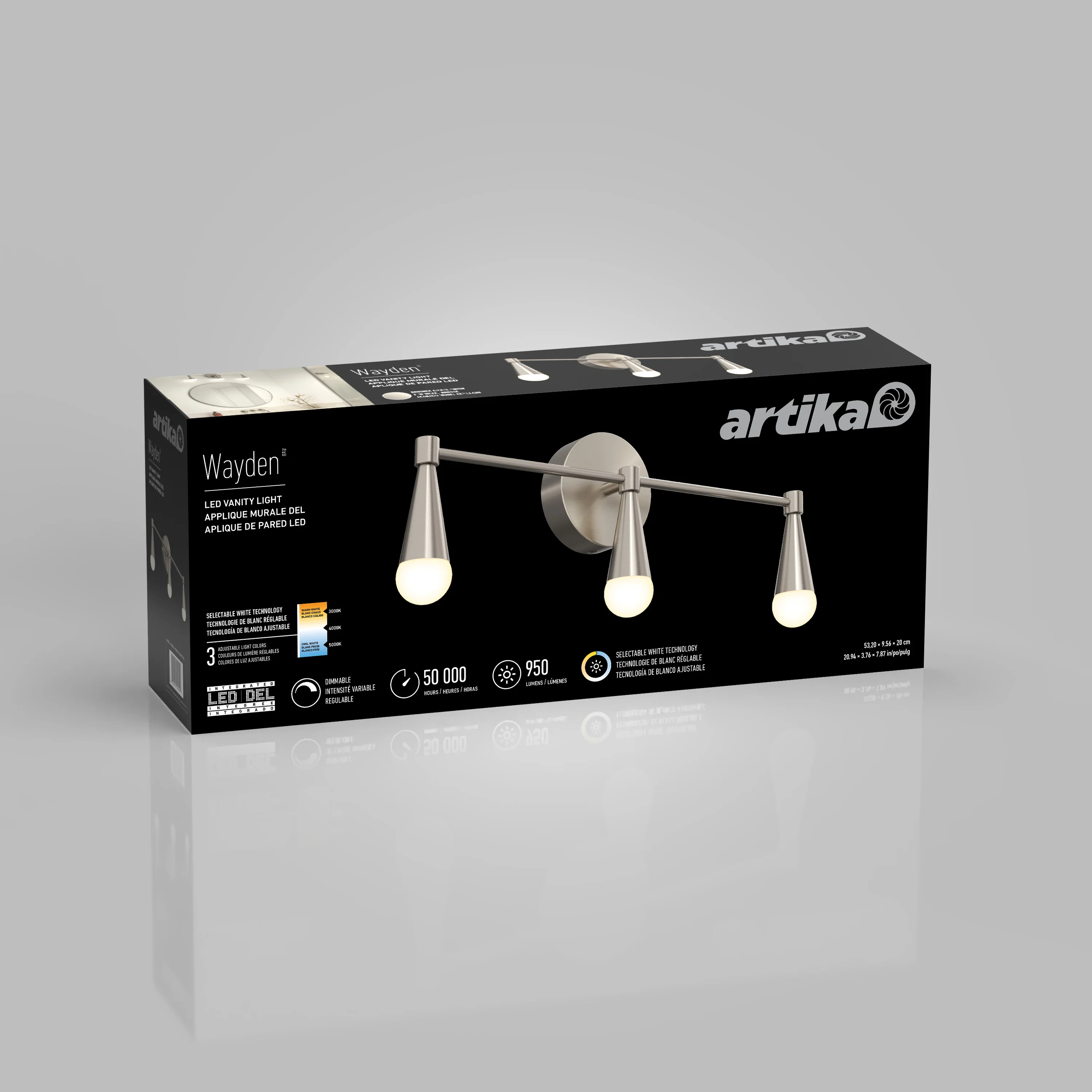 Wayden 21-in (53 cm) Integrated LED 3-CCT Vanity Light for Bathroom - Image 14