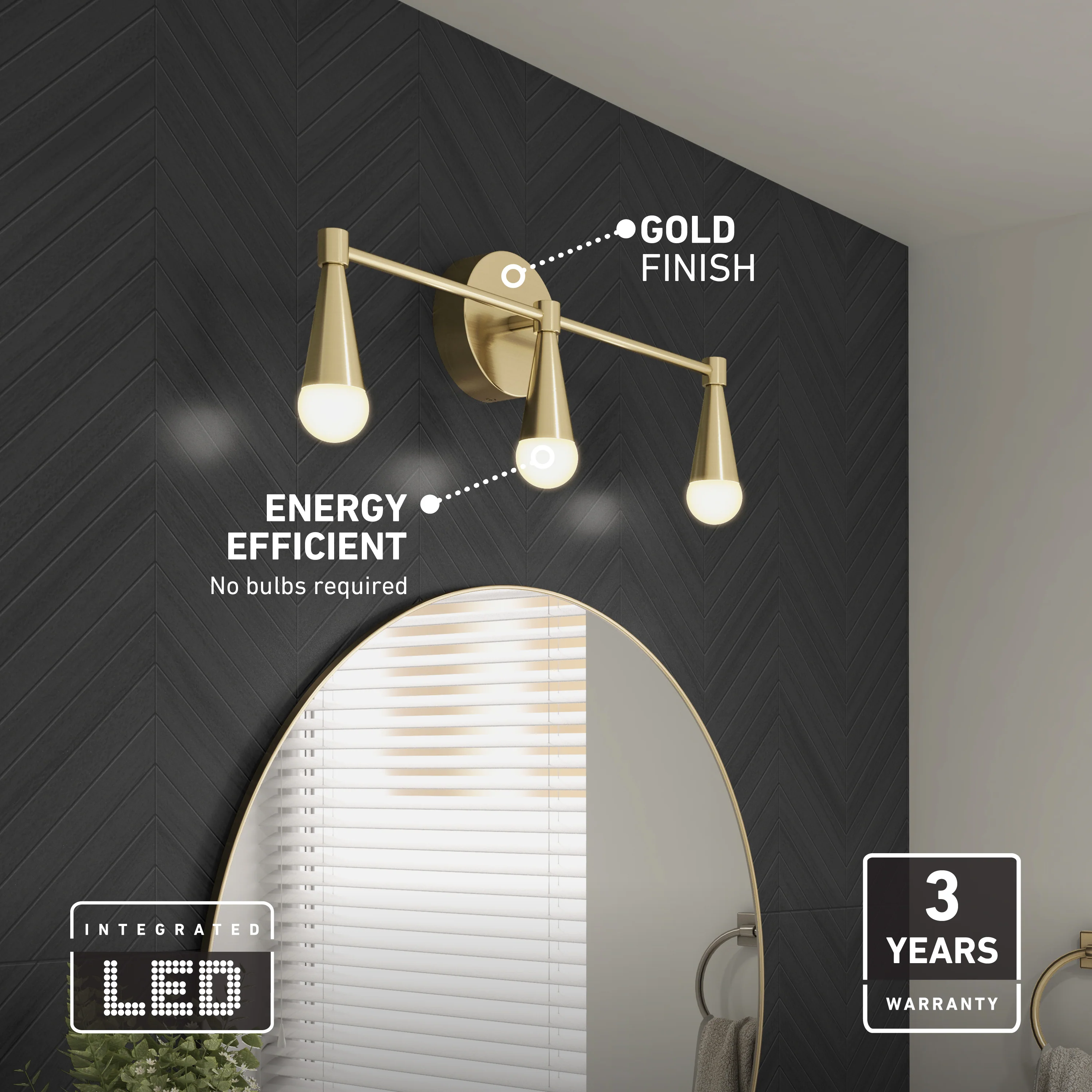 Wayden 21-in (53 cm) Integrated LED 3-CCT Vanity Light for Bathroom - Image 24