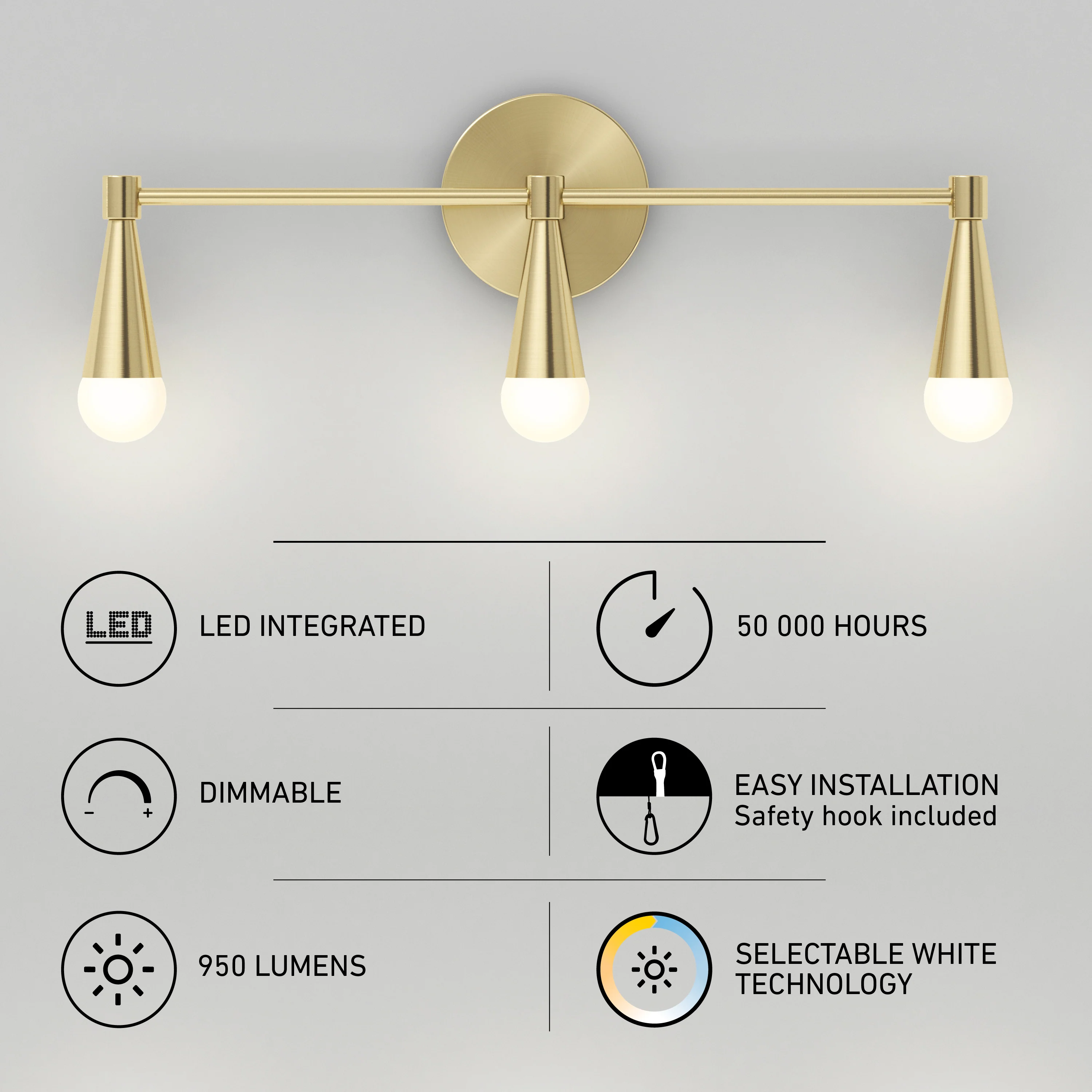Wayden 21-in (53 cm) Integrated LED 3-CCT Vanity Light for Bathroom - Image 25