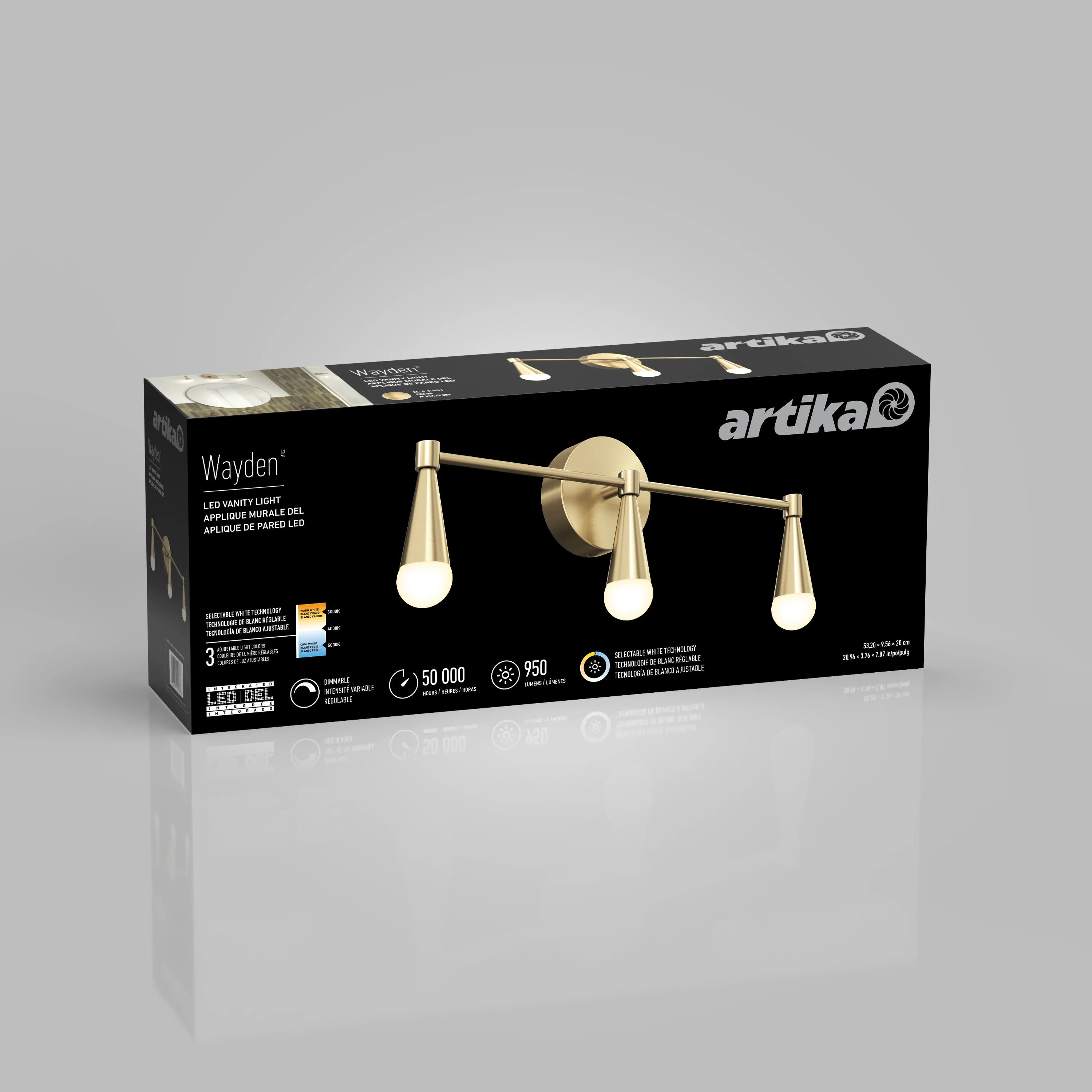 Wayden 21-in (53 cm) Integrated LED 3-CCT Vanity Light for Bathroom - Image 30