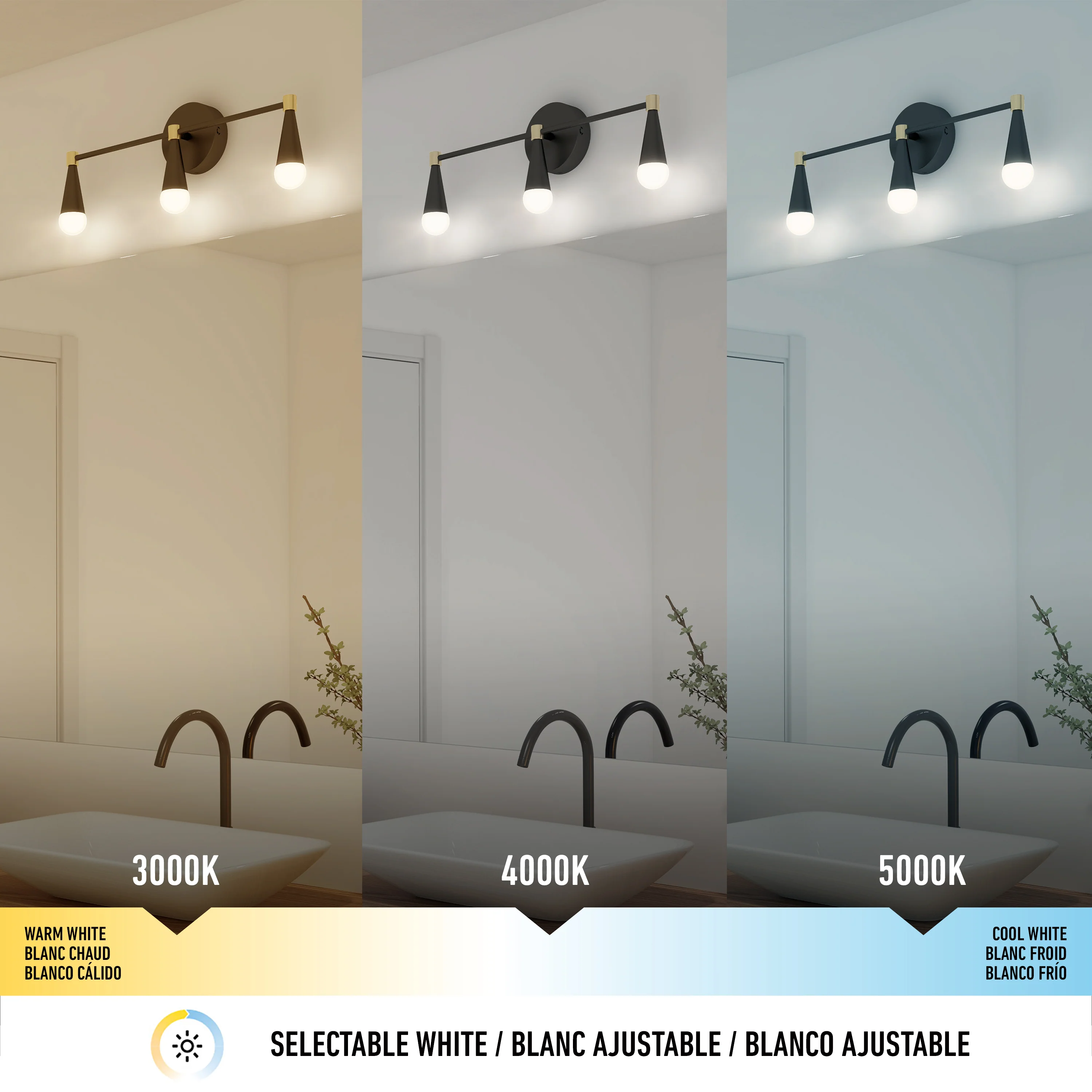 Wayden 21-in (53 cm) Integrated LED 3-CCT Vanity Light for Bathroom - Image 40