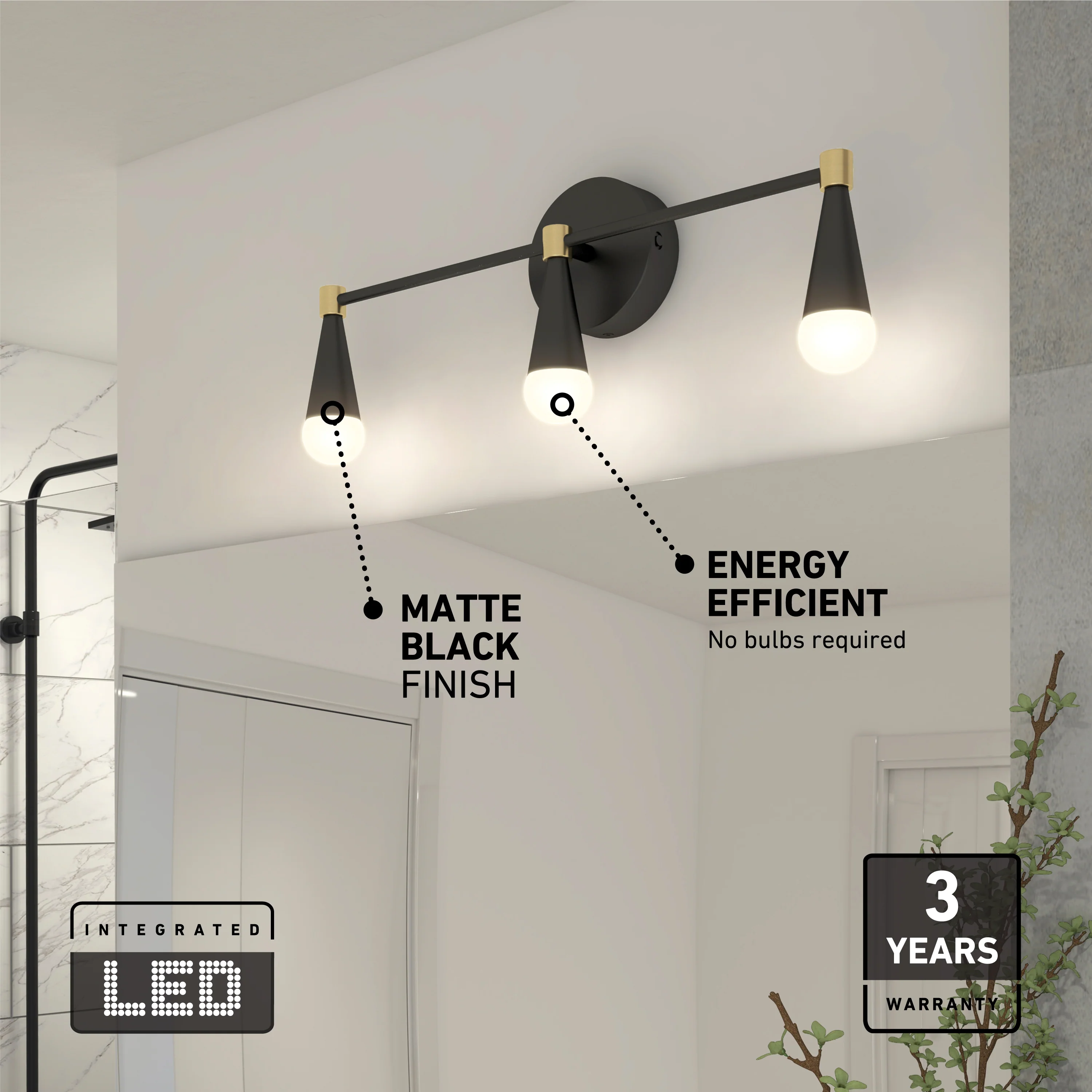 Wayden 21-in (53 cm) Integrated LED 3-CCT Vanity Light for Bathroom - Image 41
