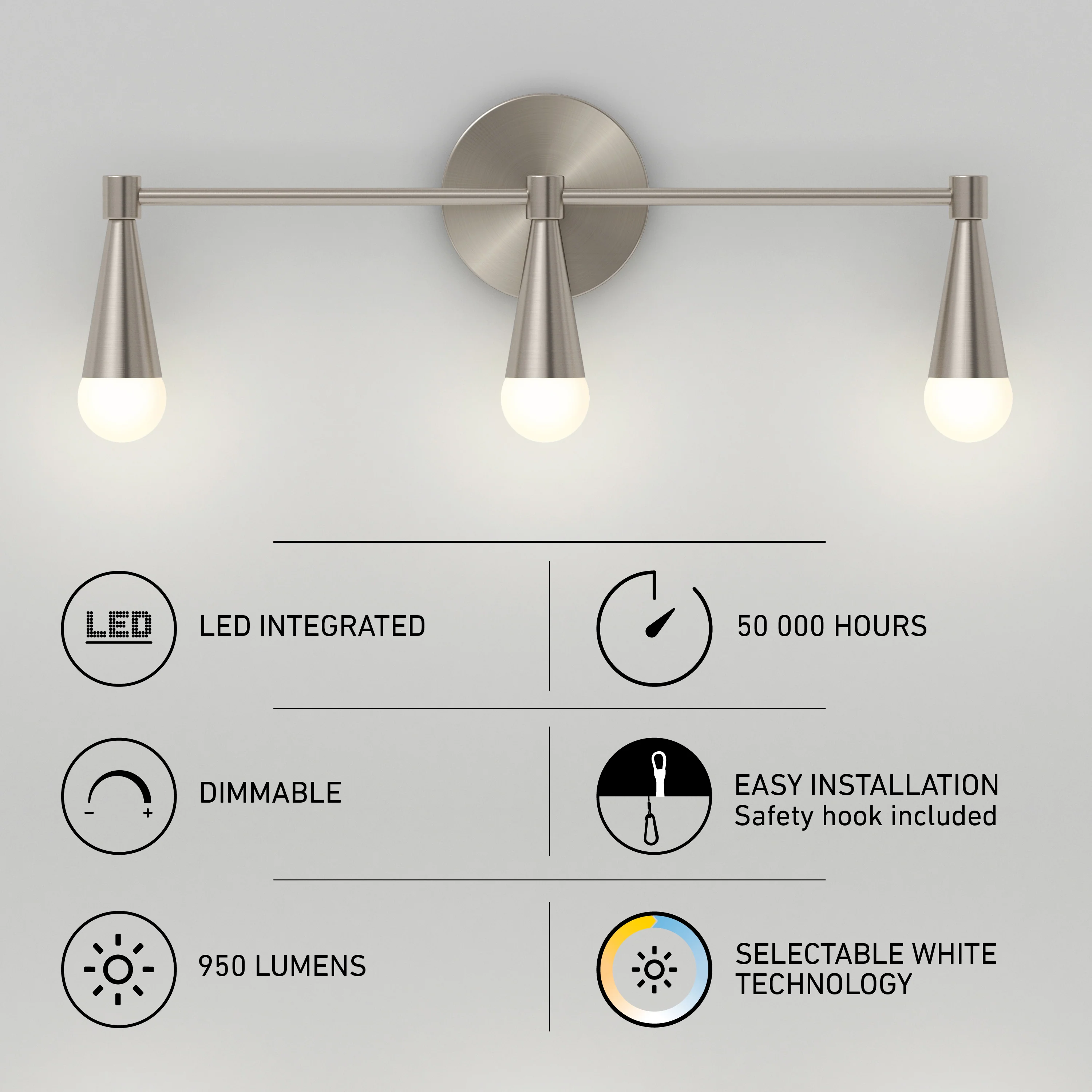Wayden 21-in (53 cm) Integrated LED 3-CCT Vanity Light for Bathroom - Image 8
