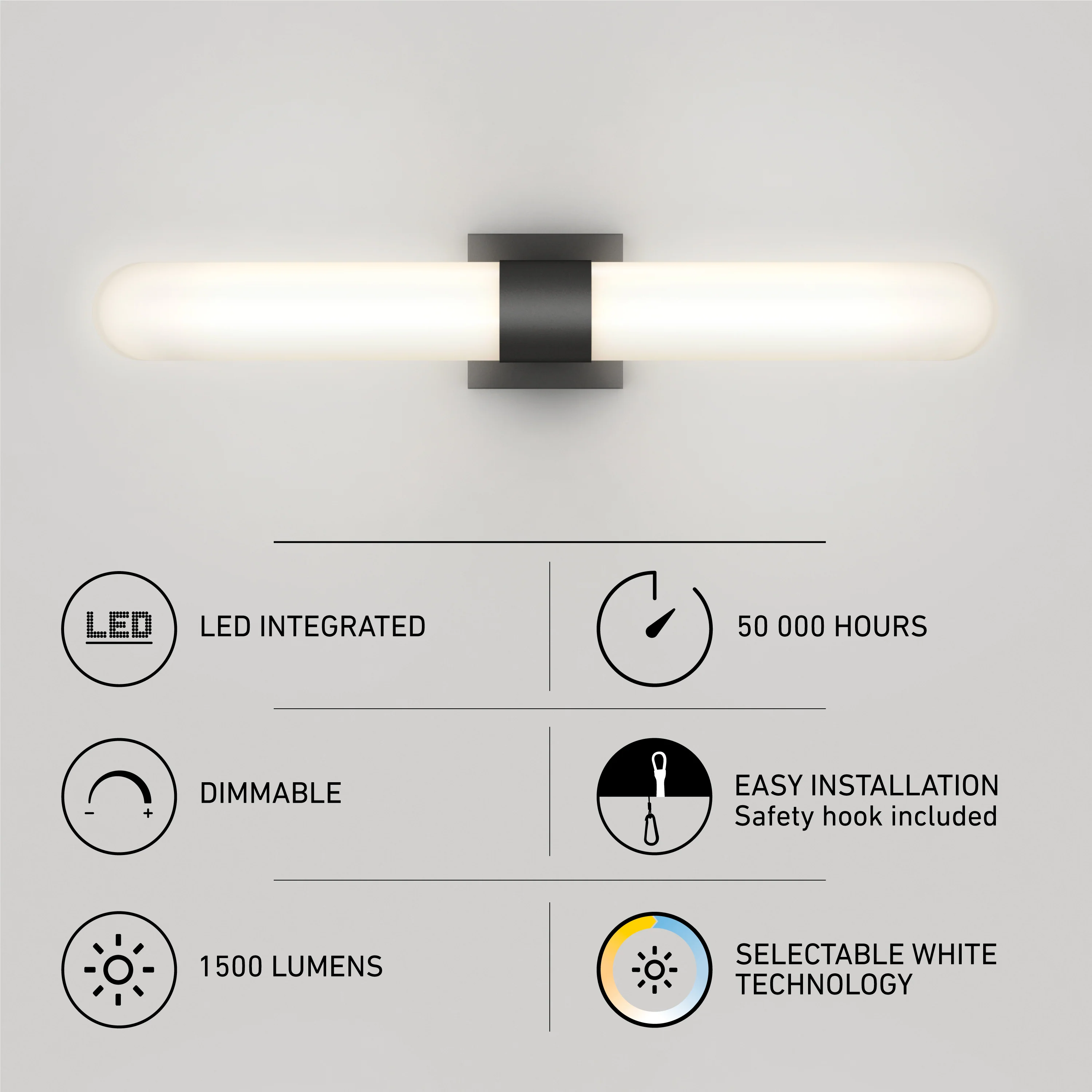 Wilton 27-in (69 cm) Integrated LED 5-CCT Vanity Light Bar for Bathroom - Image 10