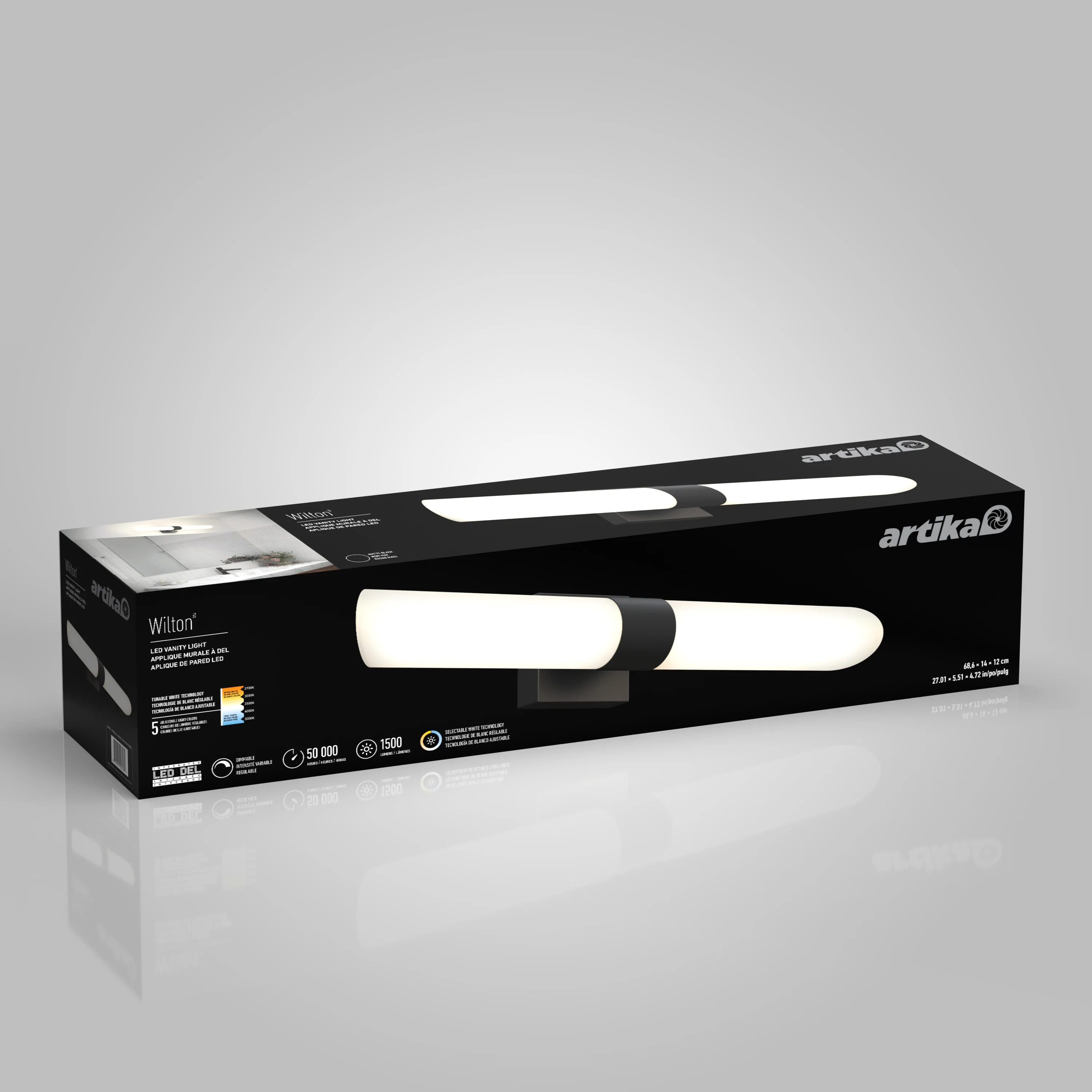 Wilton 27-in (69 cm) Integrated LED 5-CCT Vanity Light Bar for Bathroom - Image 13