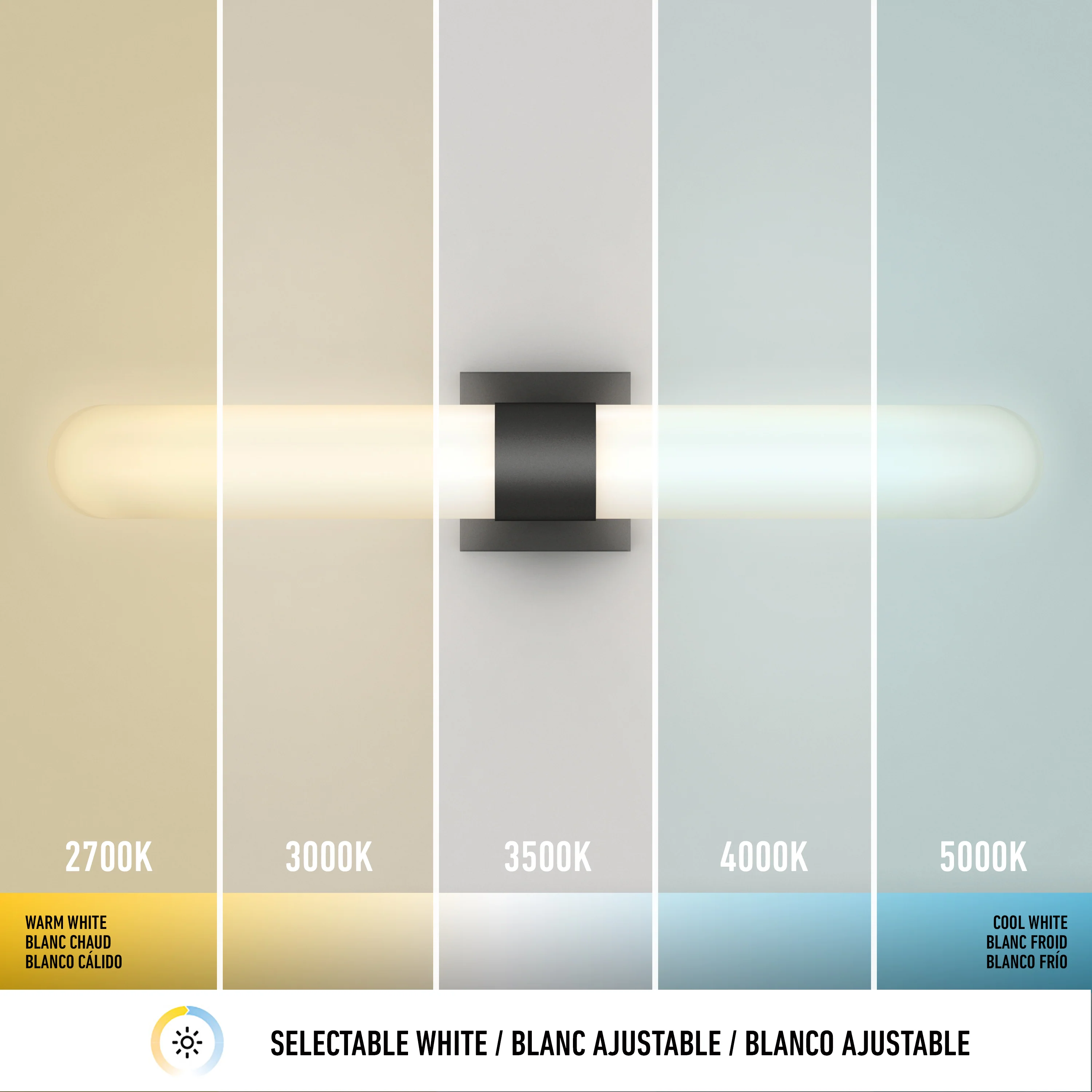 Wilton 27-in (69 cm) Integrated LED 5-CCT Vanity Light Bar for Bathroom - Image 8