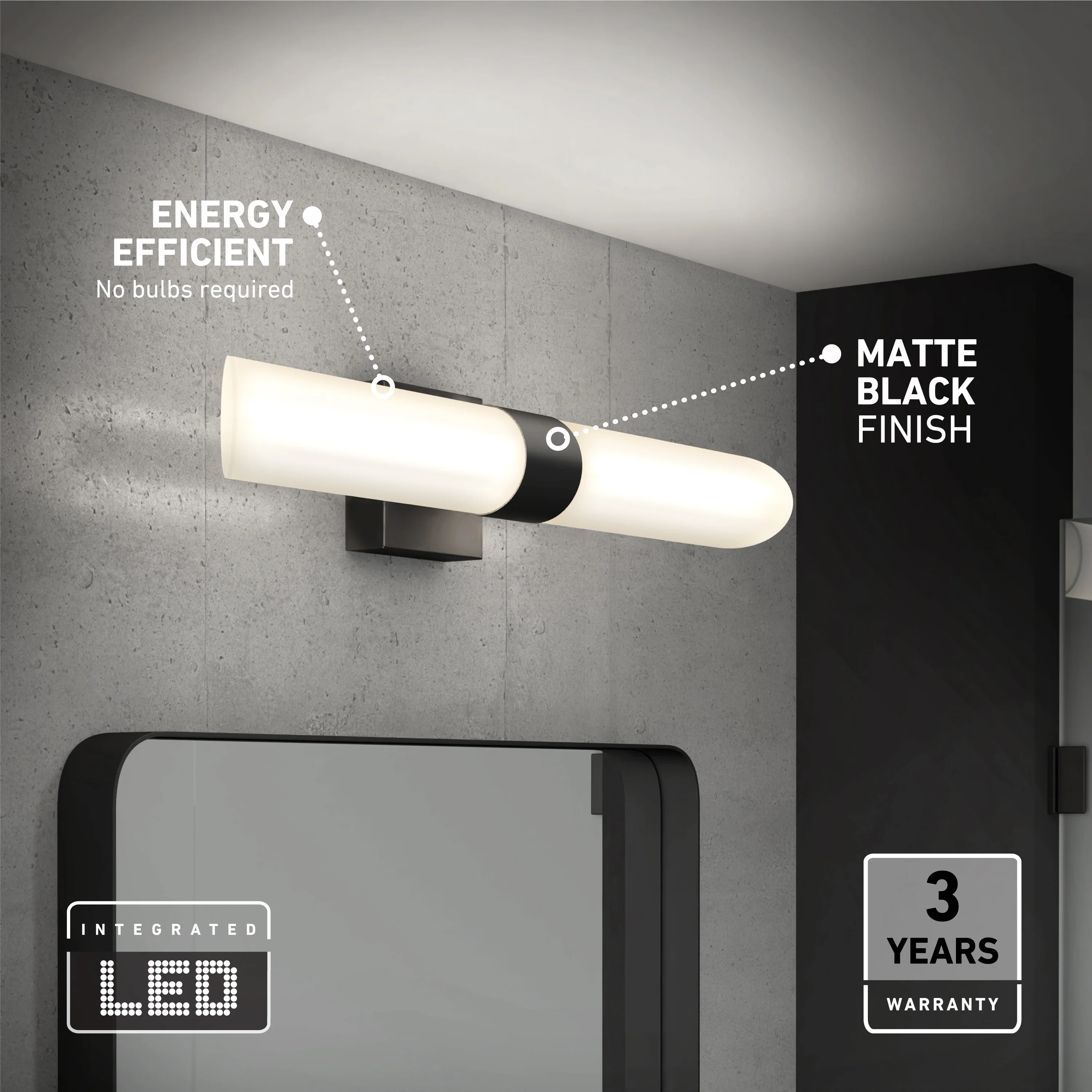 Wilton 27-in (69 cm) Integrated LED 5-CCT Vanity Light Bar for Bathroom - Image 9