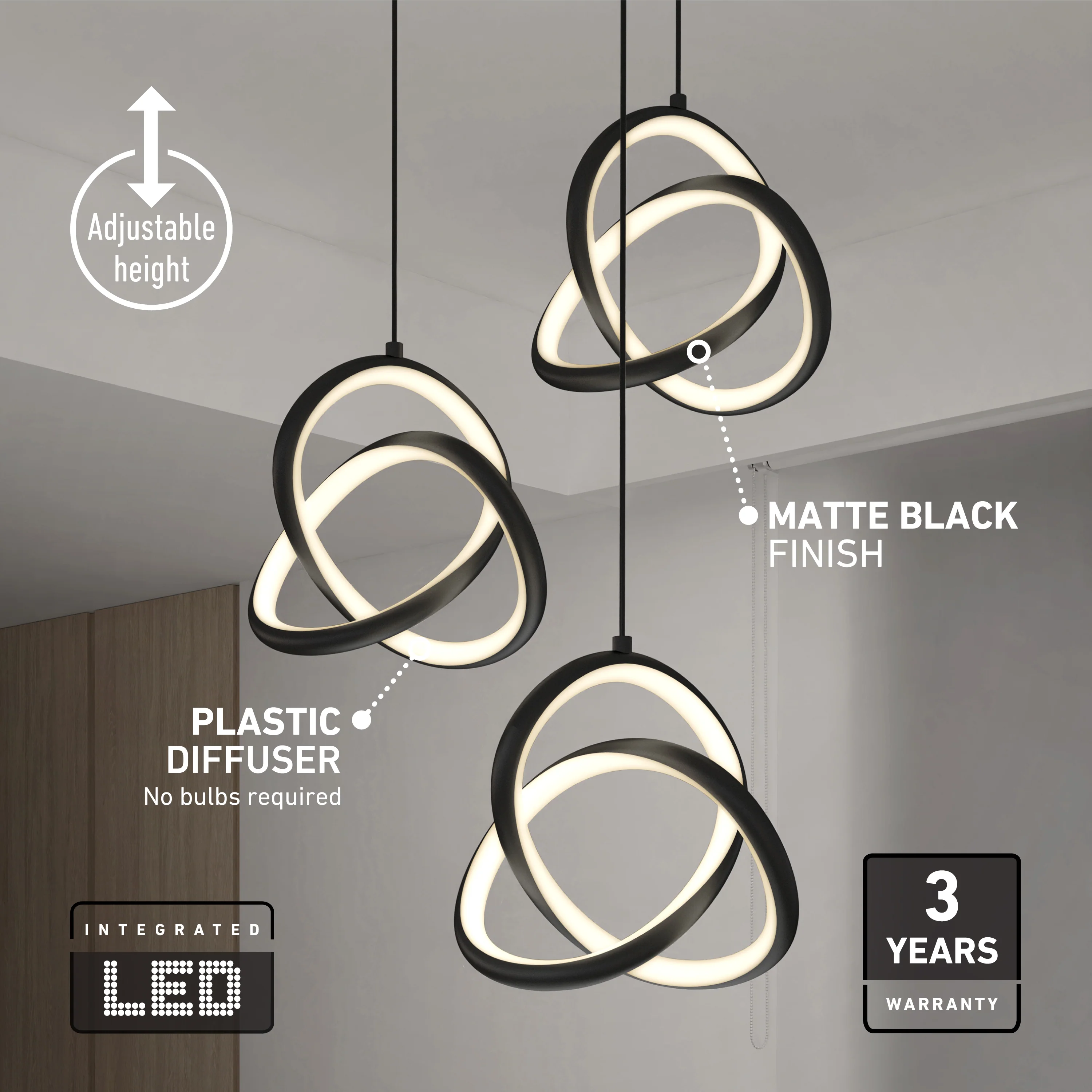 Zephyr 3-light LED pendant - Image 9